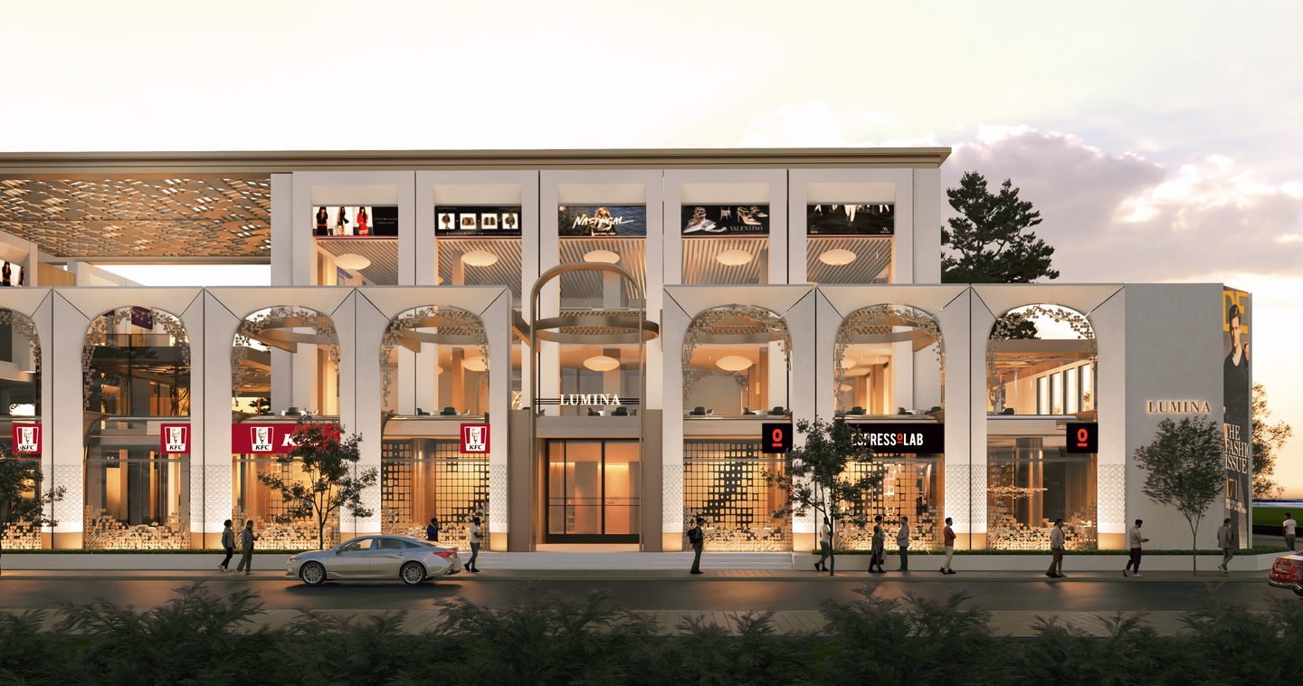 Lumina Mall — exterior at twilight
